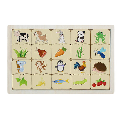 Animals Food Puzzle Game Wooden Board