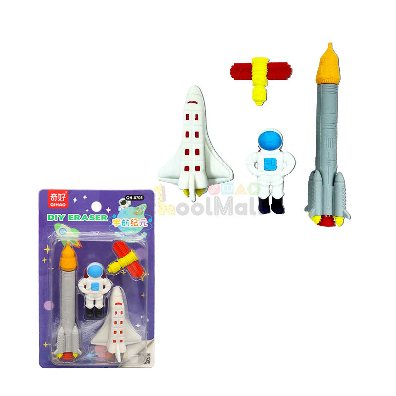 4 Pcs Space Astronauts Theme Eraser Set