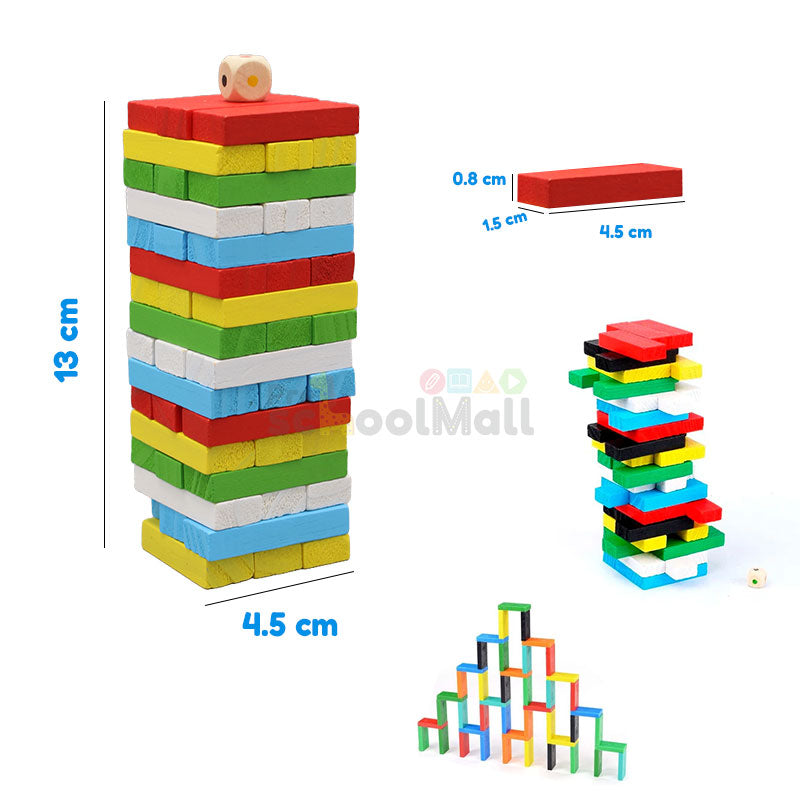 48 Pcs Colorful Wooden Mini Jenga