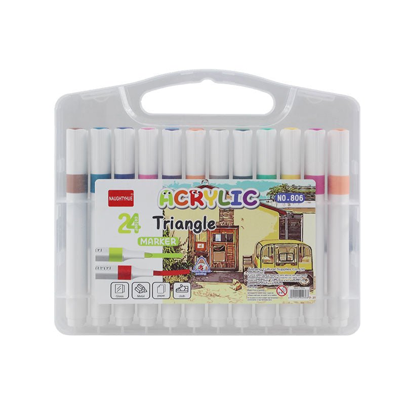 24 Color Acrylic Triangle Markers 2076 - Preschool mall - Preschool Supplies & Educational Toys