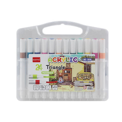 24 Color Acrylic Triangle Markers 2076 - Preschool mall - Preschool Supplies & Educational Toys