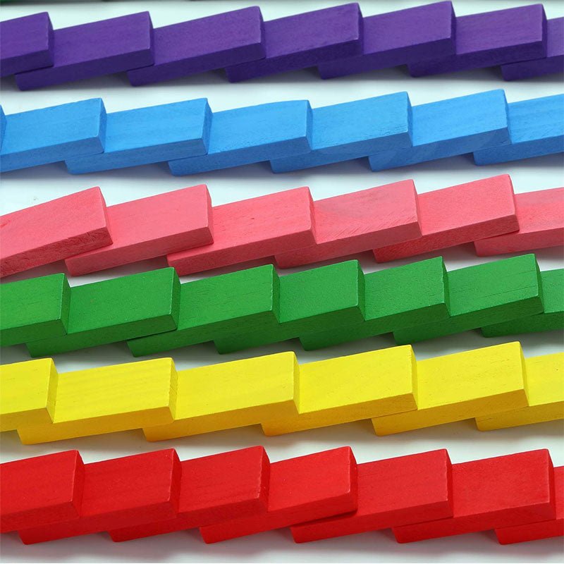 120 Pcs Wooden Colorful Domino Blocks - Preschool mall - Preschool Supplies & Educational Toys