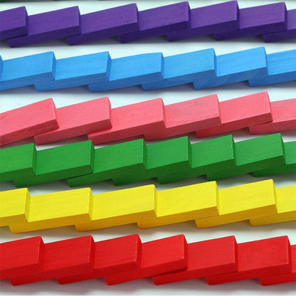 120 Pcs Wooden Colorful Domino Blocks - Preschool mall - Preschool Supplies & Educational Toys