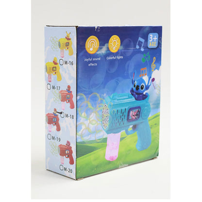 Cartoon Fun Bubble Gun with Light for Kids
