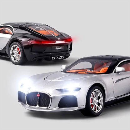 DIE-CAST Simulation Sound and Light Pull Back Car (Bugatti)