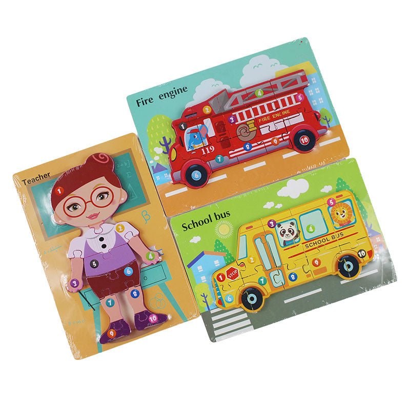 3D Number Jigsaw Puzzle Wooden Board 1992 - Preschool mall - Preschool Supplies & Educational Toys