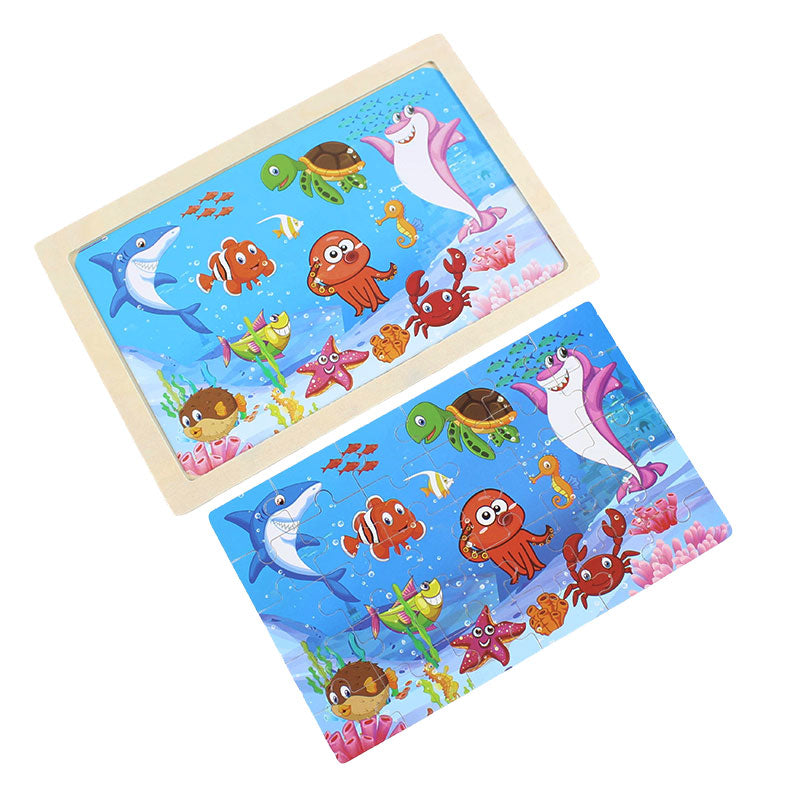 30 Pcs Wooden Puzzle Board for Kids (1986)