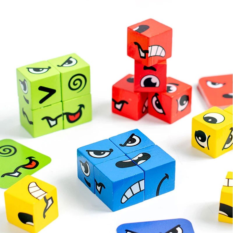 Creative Face Expression Blocks with Cards - Preschool mall - Preschool Supplies & Educational Toys