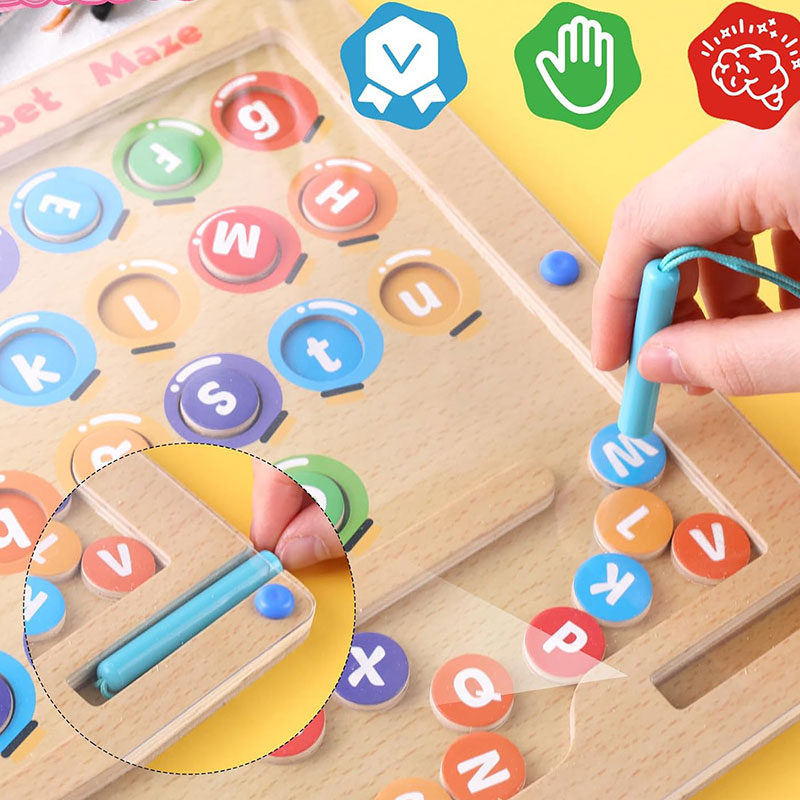 Magnetic Alphabets Pairing Maze Game Wooden