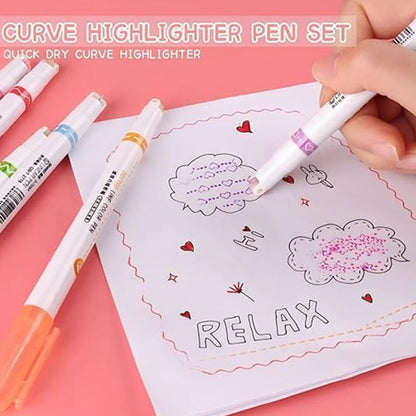 Pack of 6 Linear Roller Design Color Pens for Crafting