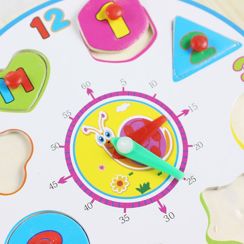 Montessori Wooden Clock Peg Puzzle Board for Kids - Preschool mall - Preschool Supplies & Educational Toys
