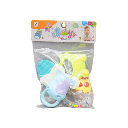 4 Pcs Baby Rattle & Teether Set