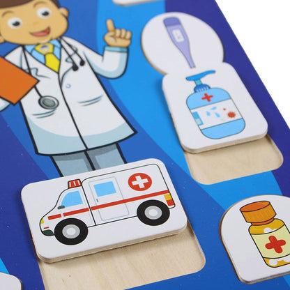 Wooden Occupation Puzzle Board for Kids - Preschool mall - Preschool Supplies & Educational Toys