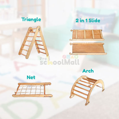 Wooden climbing Frame set 4 in 1