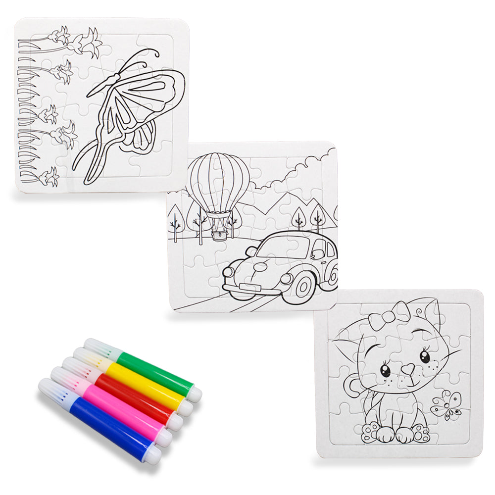 3 in 1 Jigsaw Puzzle & Coloring Cards