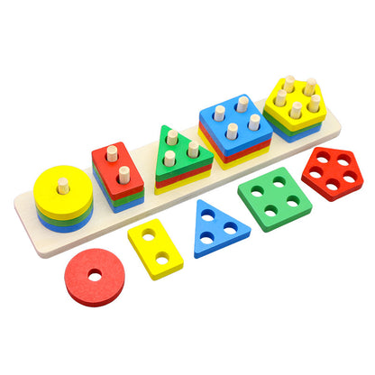 5 Column Wooden Geometric Shape Matching Toy