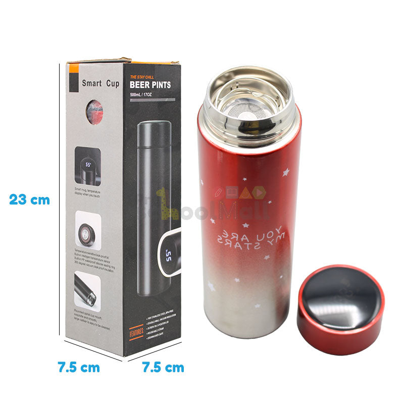 500ml Gradient Star Hot & Cold Water Bottle with Temperature Display