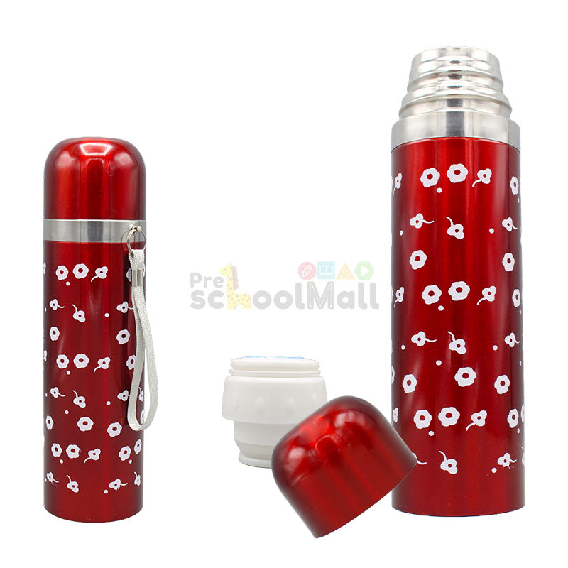 500ml Red Flower Stainless Steel Bottle