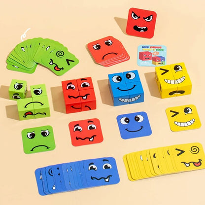 Creative Face Expression Blocks with Cards - Preschool mall - Preschool Supplies & Educational Toys