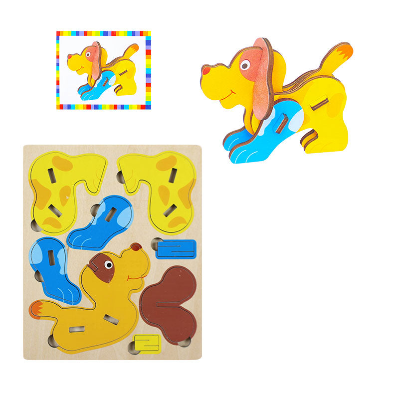 Wooden Insert Puzzle DIY Toy Model for Toddler