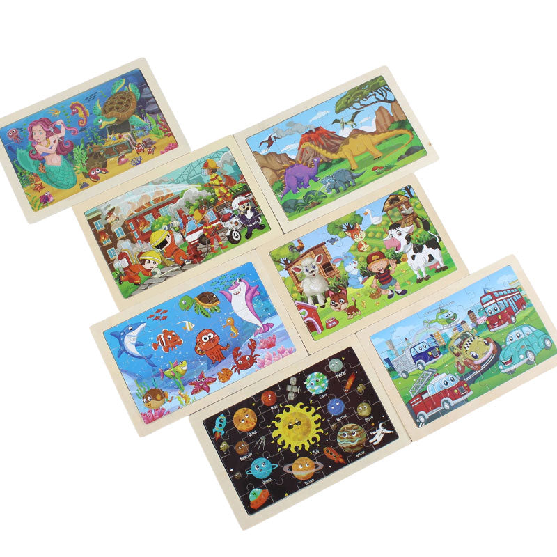 30 Pcs Wooden Puzzle Board for Kids (1986)
