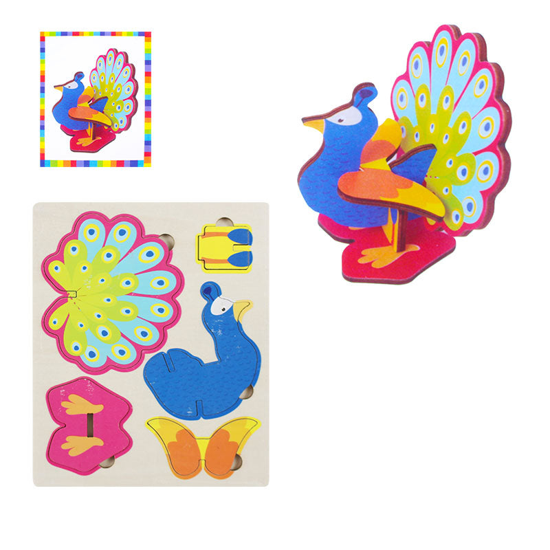 Wooden Insert Puzzle DIY Toy Model for Toddler