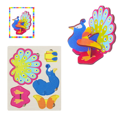 Wooden Insert Puzzle DIY Toy Model for Toddler