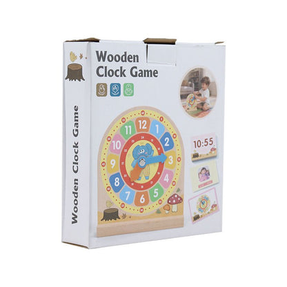 Wooden Clock Game with Double Sided Cards - Preschool mall - Preschool Supplies & Educational Toys