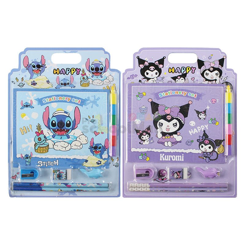 7 in 1 Happy Cartoon Stationery Set with Coloring Book - Preschool mall - Preschool Supplies & Educational Toys