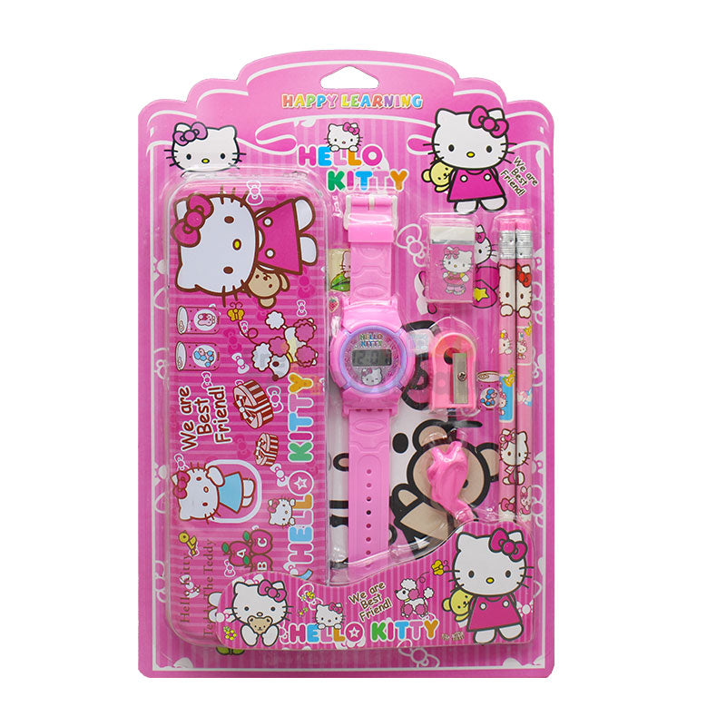 7 in 1 Stationery Set with Watch for Girl