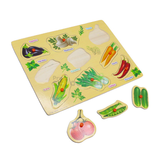 9 Vegetables Matching Puzzle Picture Peg Board