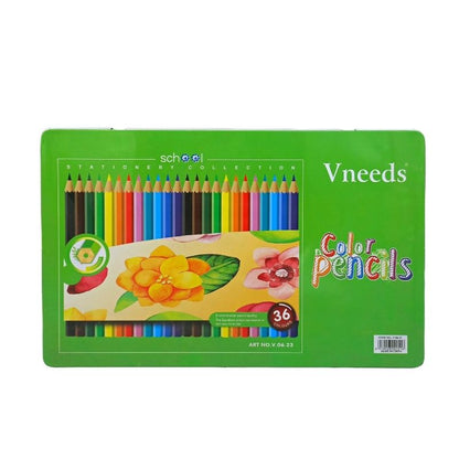 Vneeds 36 Color Pencils Steel Box