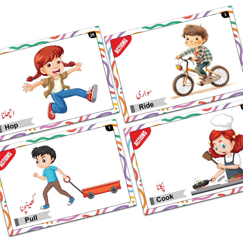 Actions Words & Body Parts Bilingual FlashCards - Preschool mall - Preschool Supplies & Educational Toys