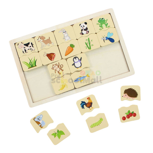 Animals Food Puzzle Game Wooden Board
