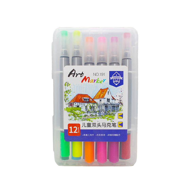 12 Pcs Double Side Art Marker Colors