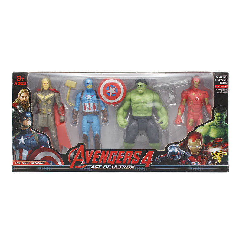 4PCS Avengers Action Figures With Light Projection Function