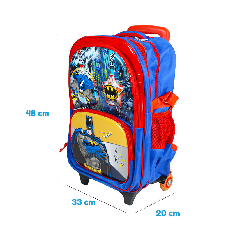 Batman Embossed Trolley School Bag 17″