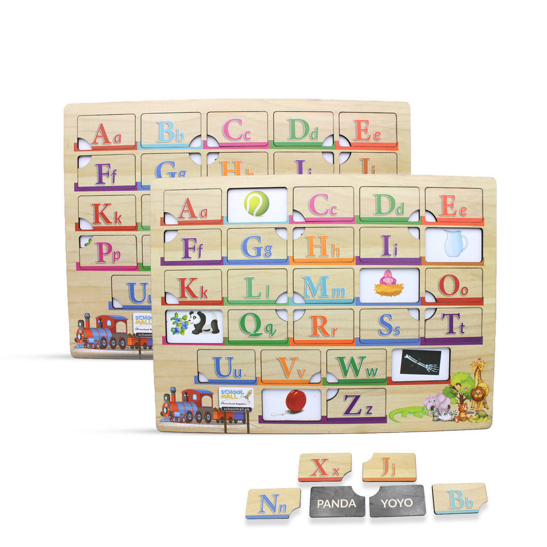 3in1 English Alphabet Wooden Puzzle Board