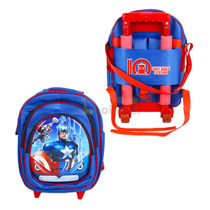 Captain America Embossed Trolley School Bag 15″