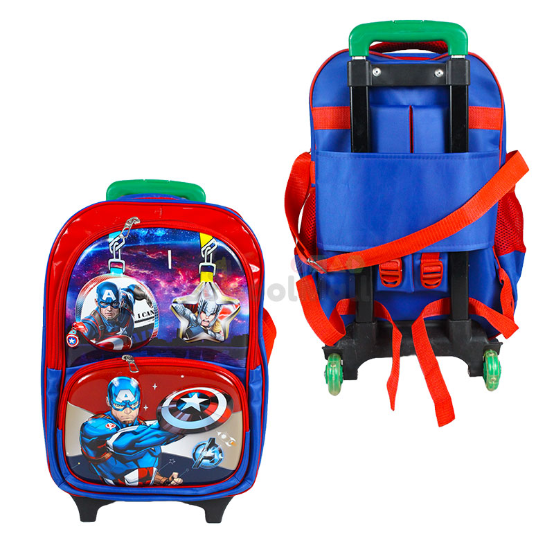 Captain America Embossed Trolley School Bag 17″