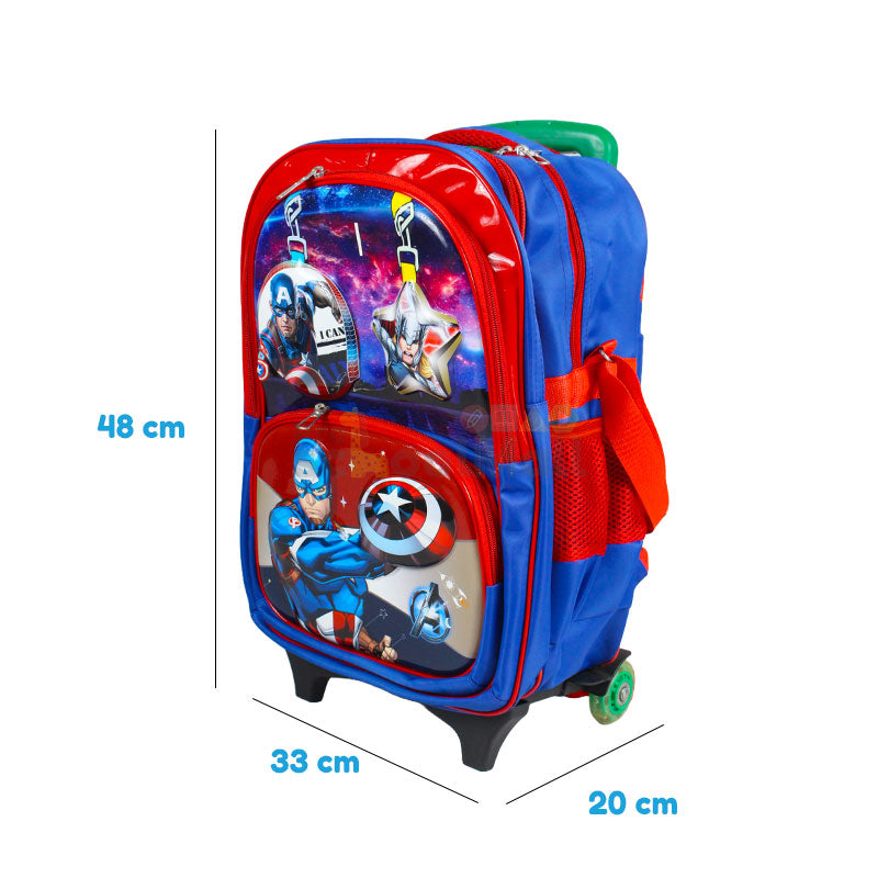 Captain America Embossed Trolley School Bag 17″