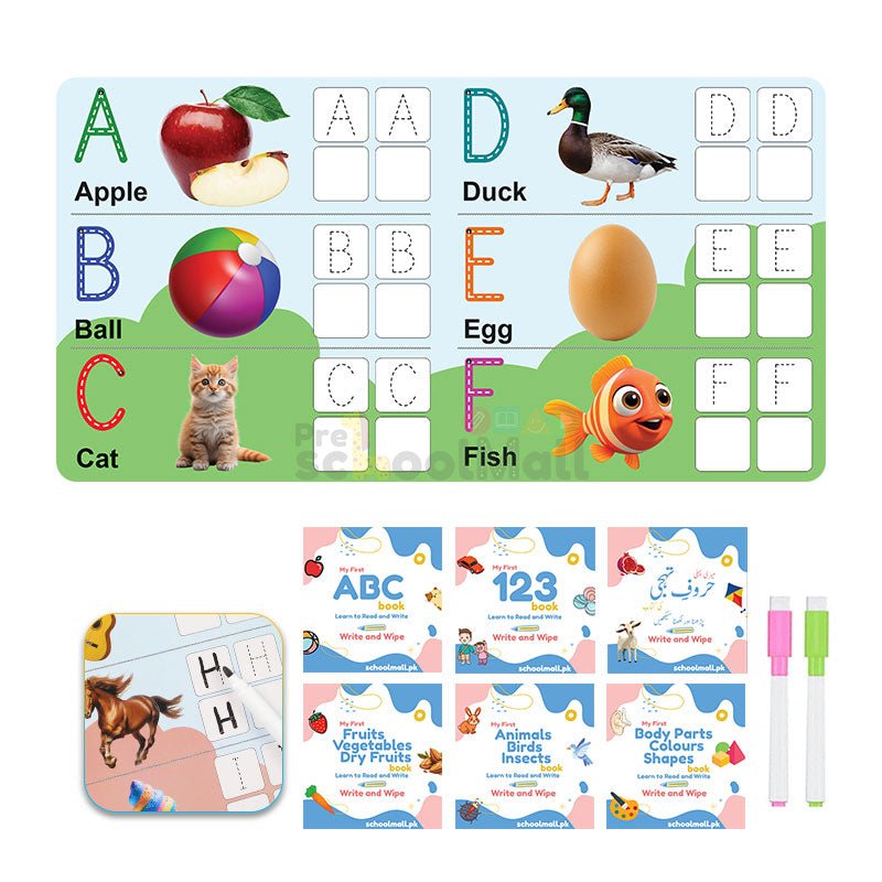 Write & Wipe 6 Cardboard Books Bundle - Preschool mall - Preschool Supplies & Educational Toys