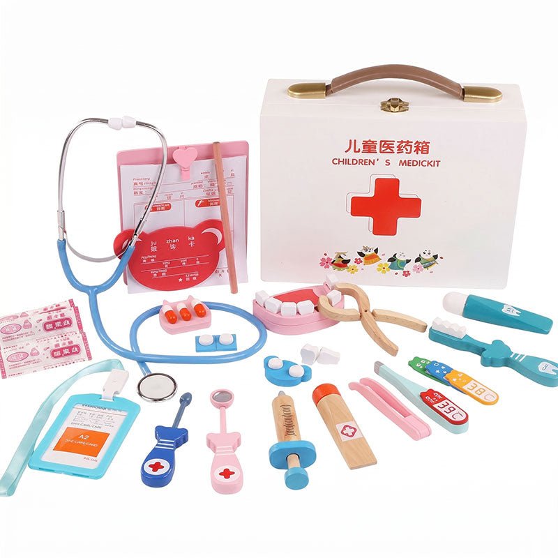 Children's Medical kit Wooden - Preschool mall - Preschool Supplies & Educational Toys