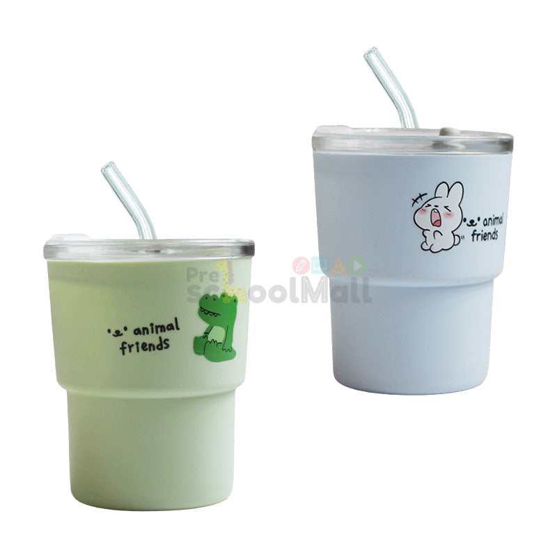 Cute Cartoon Slub Glass Coffee Mug #0749