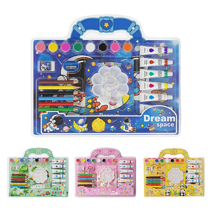 Cute Cartoon Portable Painting Suitcase Set