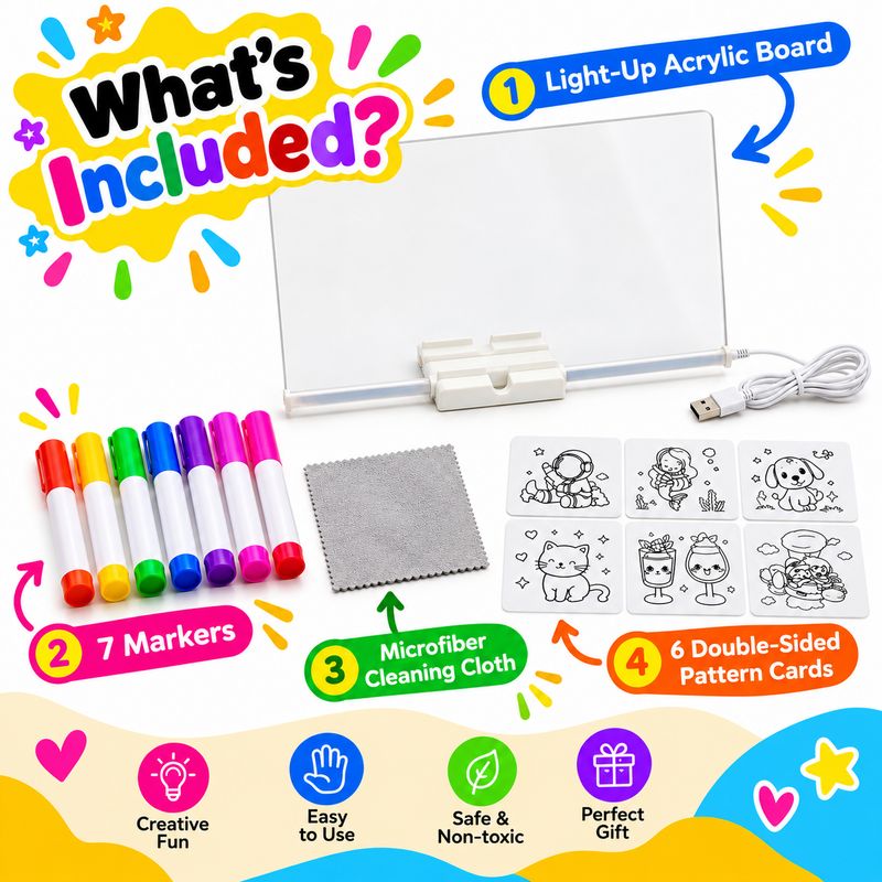 DIY Handwriting, Doodles & Notes Light-up Acrylic Board Large