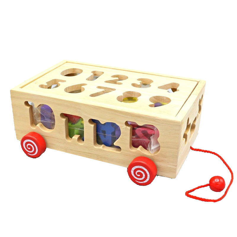 Digital Pulling Car Wooden Box