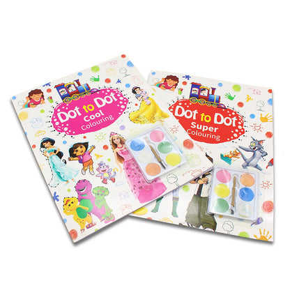 Dot to Dot Coloring Book with Water Colors