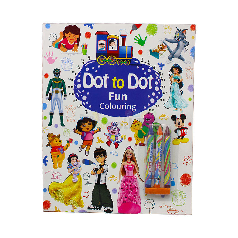 Dot to Dot Coloring Book with Crayon Colors