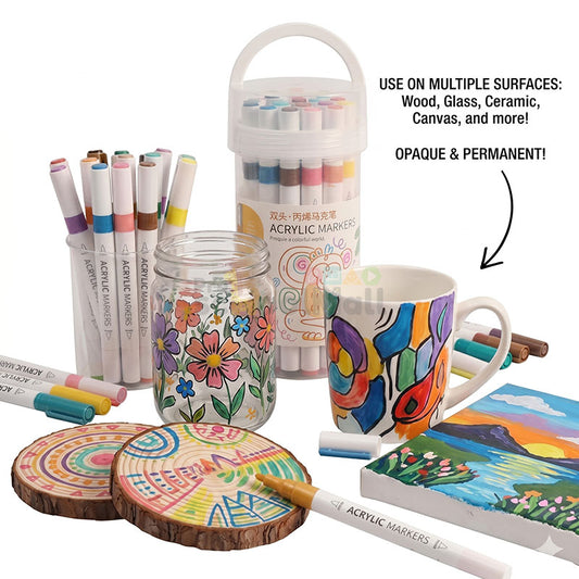 Dual Tip Colorful World Acrylic Paint Markers
